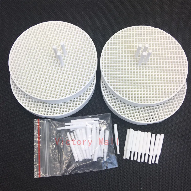 

4pcs Dental Round Honeycomb Firing Trays with 40 Zirconia Pins for Sintering Pan Rack Circle Plate Holder Dental Lab Supplies