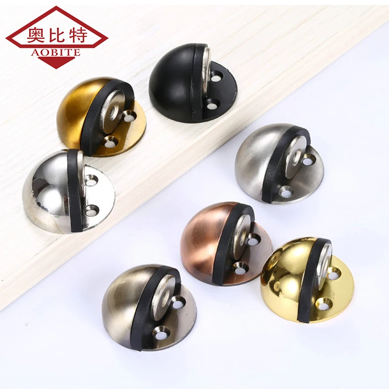 AOBT Sliver Security Protection Rubber Door Stopper Cabinet Door Locks Holders Catch Floor Door Draft Stopper Home Improvement