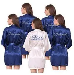 new bride's babe bridal robes navy robe hen party getting marrried gift babe of honor bridesmaid kimono bride robes