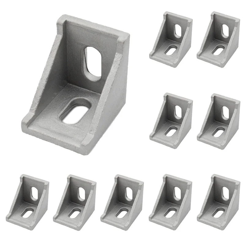 

10 Pack Aluminum Profile Corner Bracket, L Shape Right Angle Joint Bracket Fastener, L Brackets Connector for 30 Series Profile