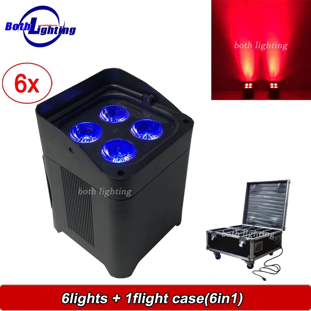 Waterproof Battery Wireless Uplights IP54 4X18W RGBWAUV LEDs Smart DJ lights LED Par Uplights for Wedding Party Decoration