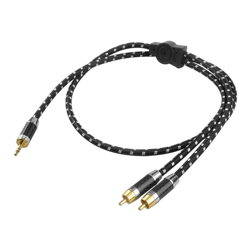 TODN Kabel HiFi Kabel audio RCA Wtyczka przewodu sygnałowego audio Wtyczka aux 3,5 mm konwersja 2 Wtyczka RCA