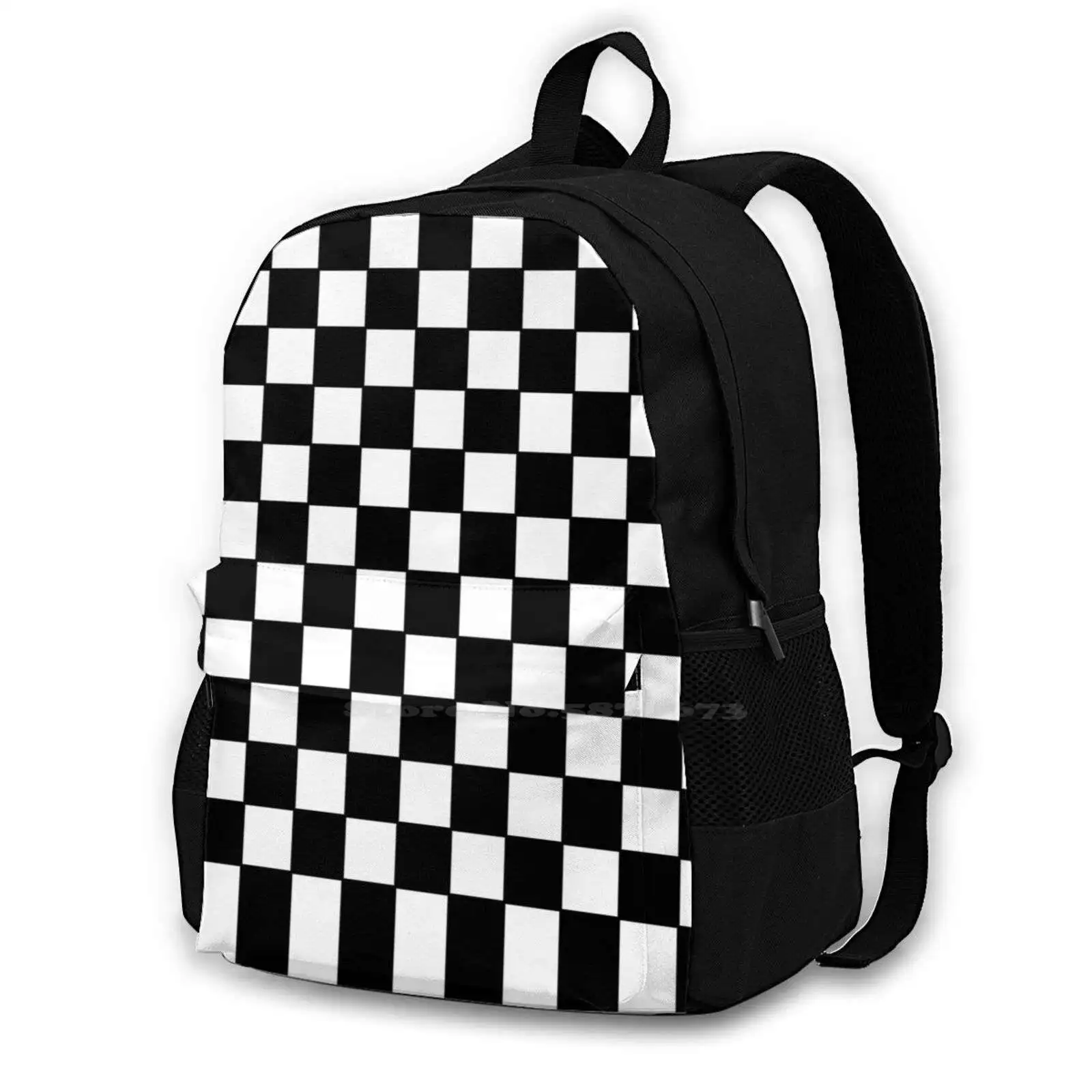 Checker Pattern Backpacks For School Teenagers Girls Travel Bags Checkered Checker Flag Checkered Flag Checker Board Racing