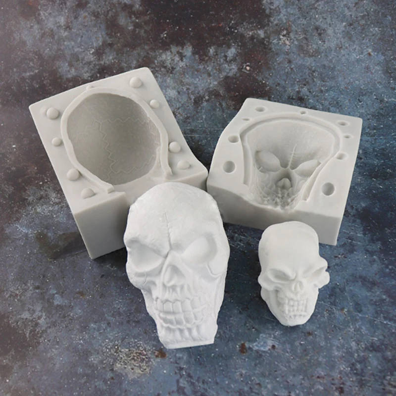 Halloween Series Big Skull Silicone Mold Fondant Cake Decorating Molds Sugarcraft Chocolate Baking Tools For cakes Gumpaste Form