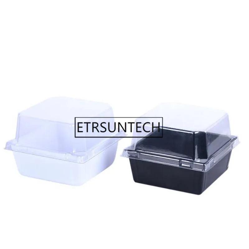 300sets Cake Baking Packaging Box Egg-Yolk Puff Container Plastic Cake Box Mooncake Baking Tray Boxes Holder