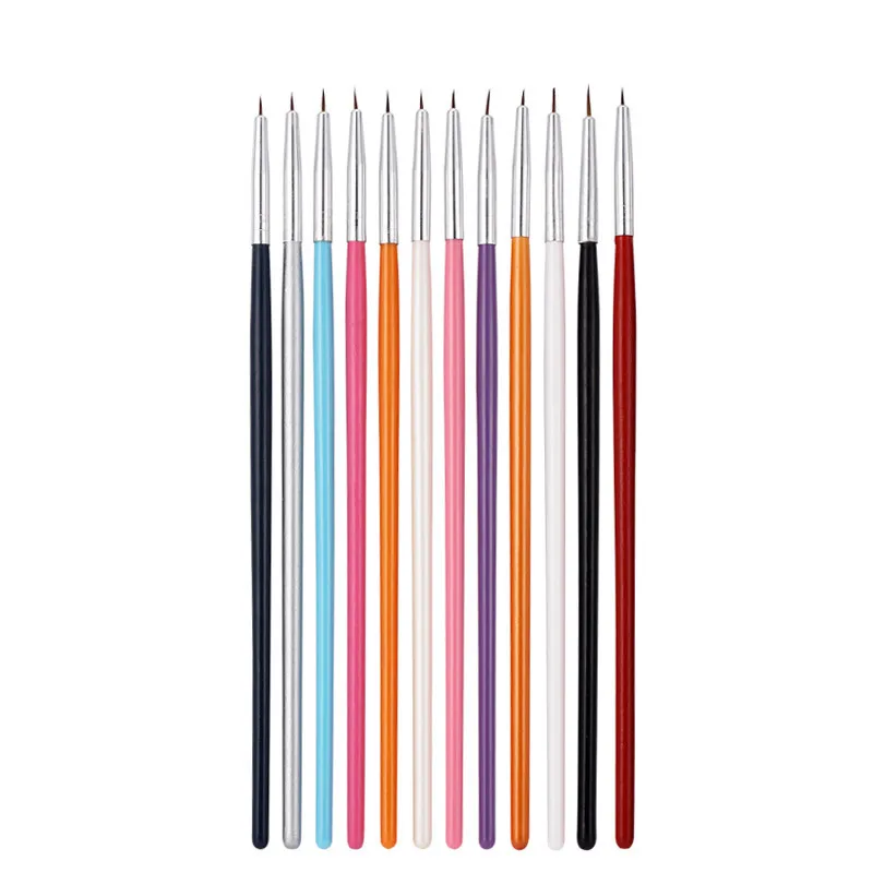 Nail Art Brush Set Manicure Tools Gradient Gel Nail Polish Builder Drawing Carving Ombre Brushes French Nail Design Painting Pen