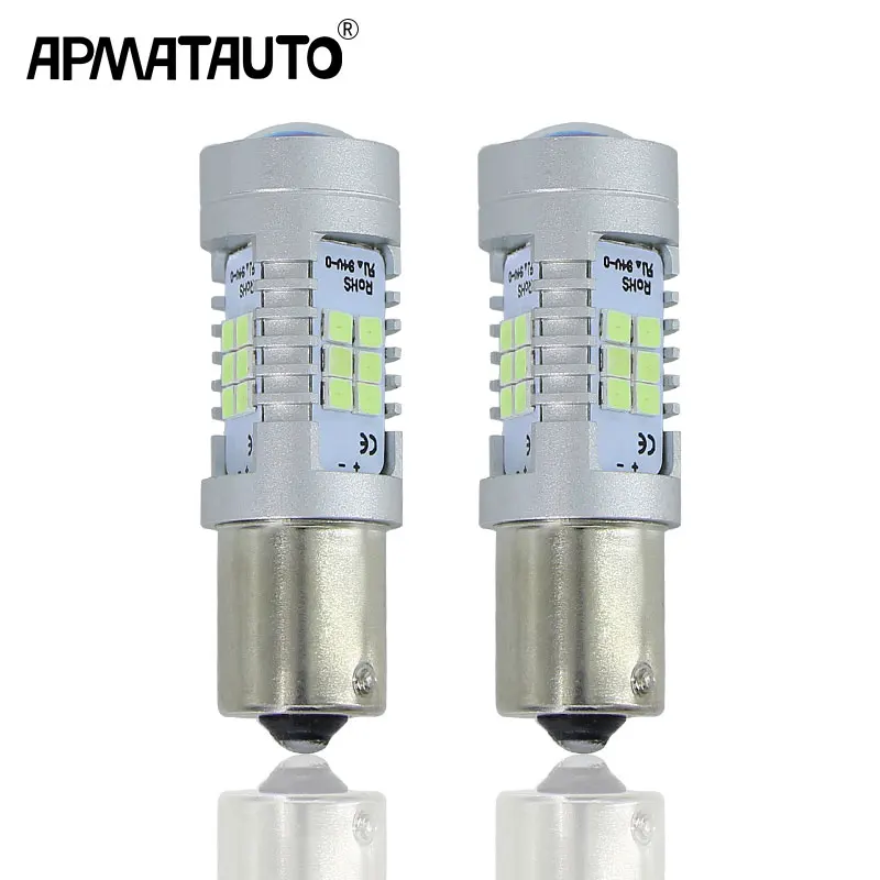 Apmatauto 2x Crystal Blue Super Bright 3535 Chips 1156 BA15s P21W LED Bulbs for Volkswagen MK6 Jetta Daytime Running Lights