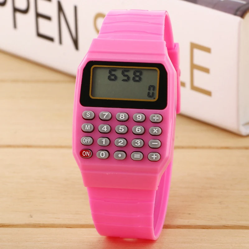 Thời Trang Trẻ Em Trẻ Em Silicon Ngày Đa Năng Máy Tính Điện Tử Đồng Hồ Đeo Tay
