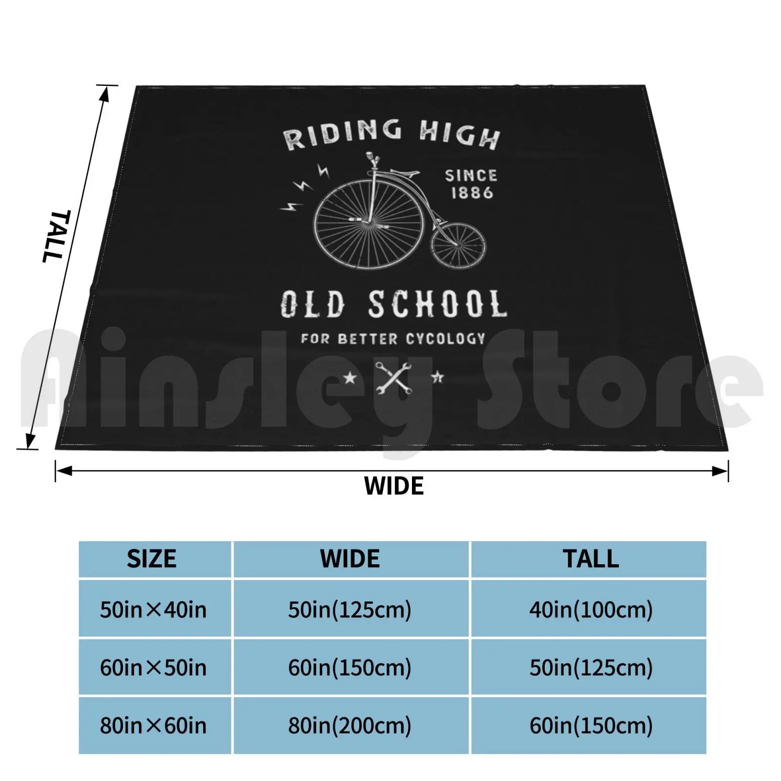 Riding High Blanket Super Soft Warm Light Thin Bike Ride Bicycle Cycology Adventure Cool Retro Texture Old School