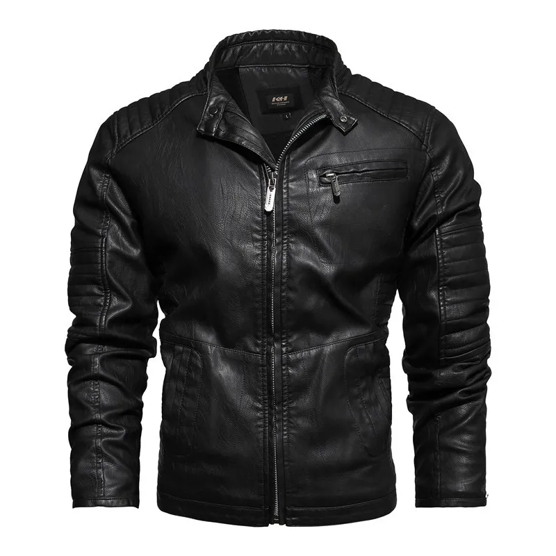 2024 giacca in pelle da moto da uomo nuova giacca Bomber con colletto alla coreana Jaqueta de couro masculina cappotto Casual in pelle calda
