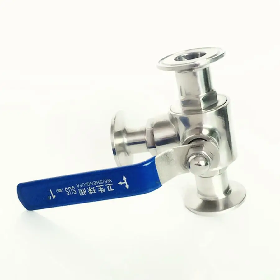 

Fit 25mm 1" Pipe OD x 1.5" Tri Clamp Sanitary L-Port Ball Valve SUS 304 Stainless Beer Brewing Home Factory