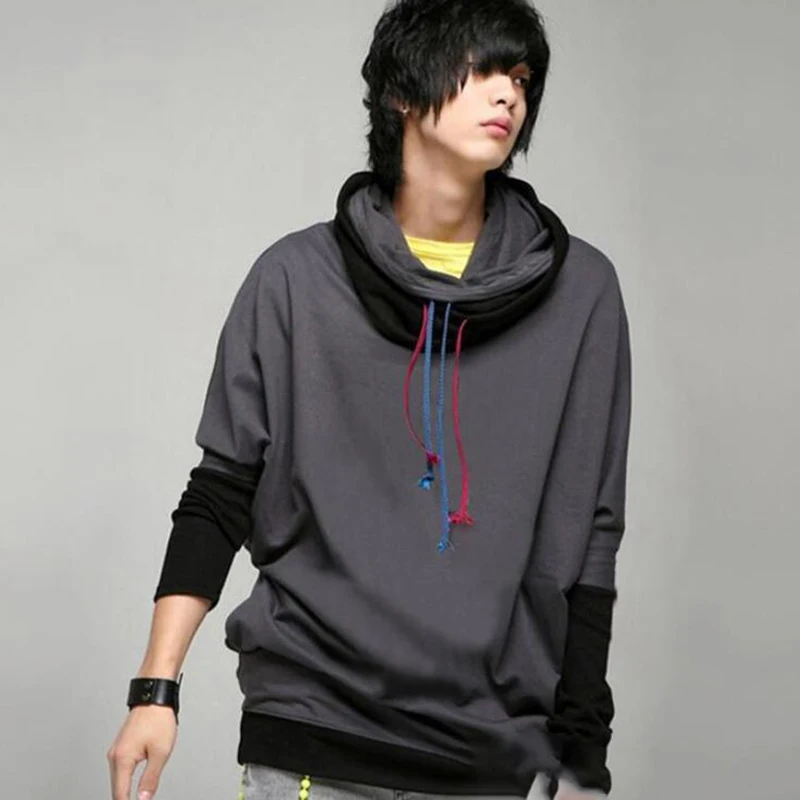 

Мужское пальто, осенне-зимняя свободная толстовка с капюшоном «летучая мышь», мужская модная повседневная водолазка большого размера в темном стиле Ямамото