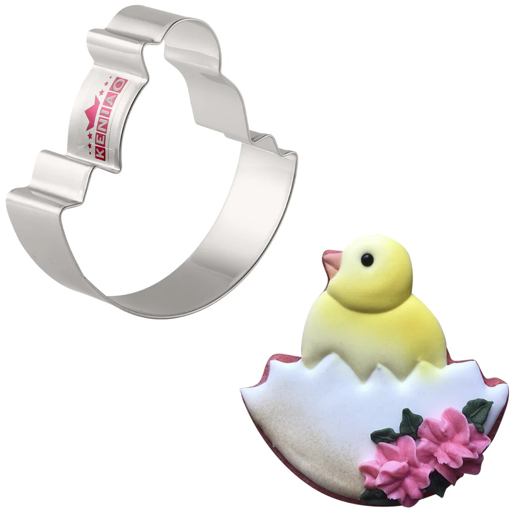 

KENIAO Spring Easter Hatching Chick Cookie Cutter 8.3*8.2 cm Biscuit Fondant Pastry Bread Sandwich Stainless Steel Cooki Mold