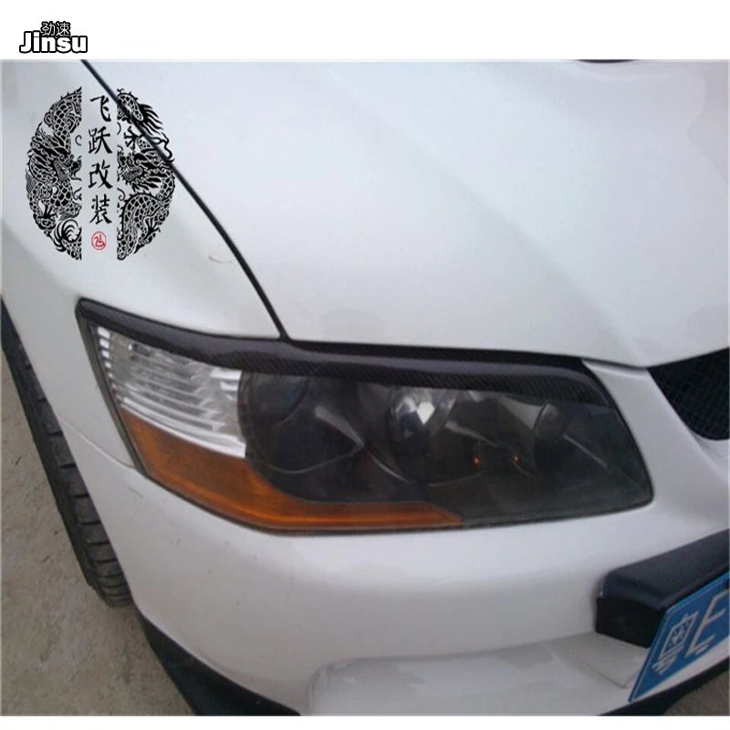 Carbon fiber headlight eyebrows For Mitsubishi Lancer Evolution 7 8 9 2003 - 2007 EVO Fiber glass FRP primer Front light eyelids