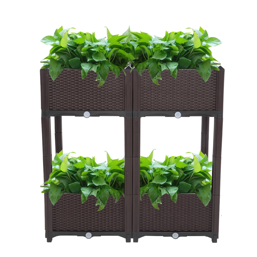 4Pcs Free Splicing Injection Planting Box Brown For Garden Graft Box Sapling  US Warehouse