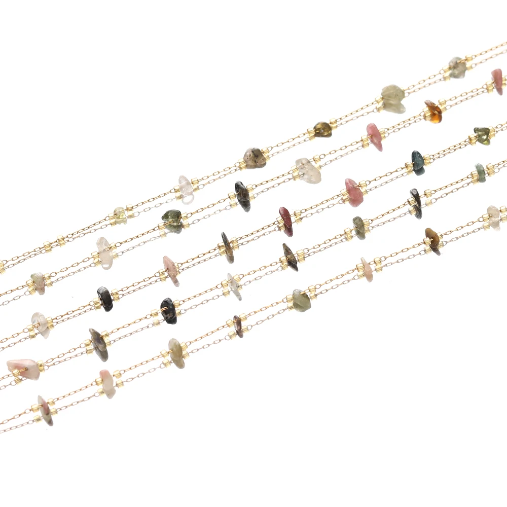1 Meter Edelstahl-Natursteinketten Edelsteine für DIY-Schmuckherstellung, Halsketten, Armbänder, Fußkettchen, Großpackung – Detail 4