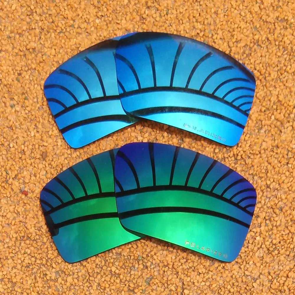 

Ice Blue Mirrored & Green Mirrored Polarized Replacement Lenses for-Oakley Eyepatch 1&Eyepatch 2 Frame 100% UVA & UVB