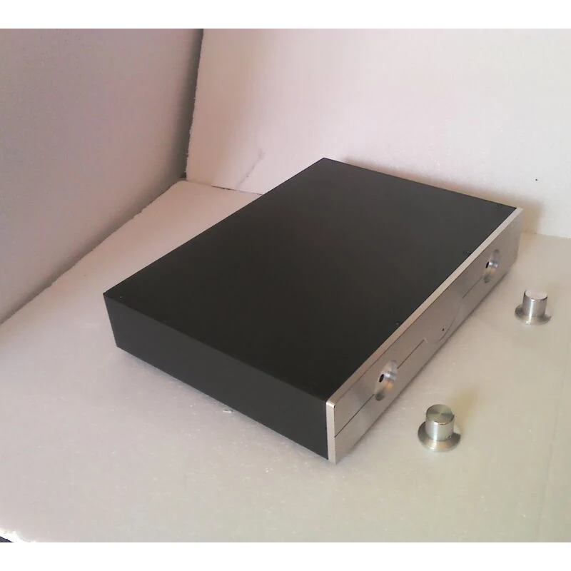 อลูมิเนียมPower Amplifierแชสซี3807 Preampกรณีเชลล์Audioกล่องเครื่องขยายเสียงEnclosureลูกบิด380*72*288มม.