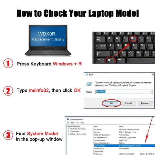 Imagen 2 del producto 42Wh WDX0R batería del ordenador portátil para Dell Inspiron 13 5000 5368 5378 7368 7378 14 7000 7460 15 5565 5578 7560 7569 7570 7579 17 5767