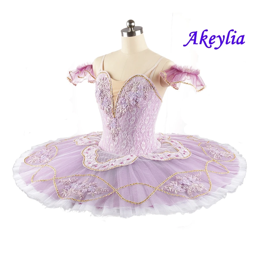 Girls Lilac fairy Doll Ballet Tutu professional red competition Stage Costumes dress female Ballet Pancake Tutu purple for Adult