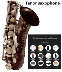 New Tenor Saxophone Professional B Flat Antique silver keys Saxofone