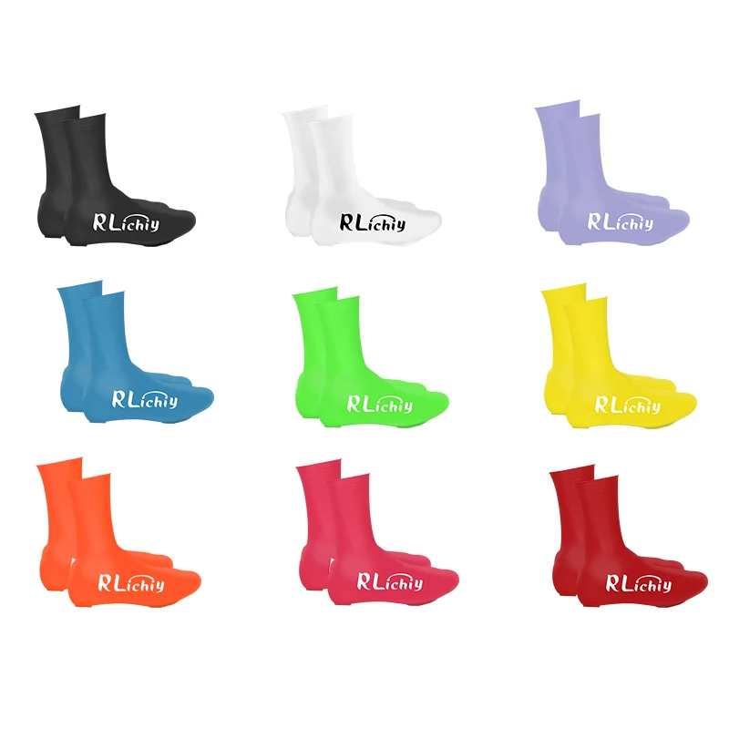 Rlichy Silicone rain riding shoe cover road mountain bike outdoor wind proof warm bicycle lock step shoes cycling cover