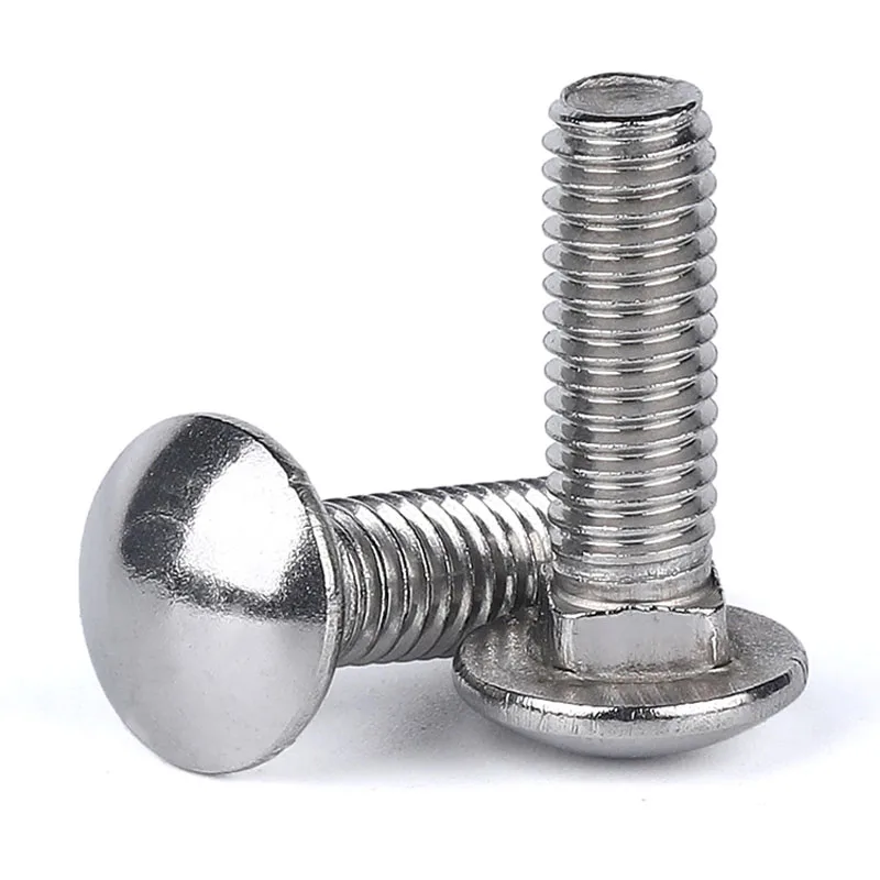 304 Stainless Steel  Cap Head Screw Bolt with Square neck Dome Head Screws Fastener for Storage Rack M4 M5 M6 M8 M10 M12