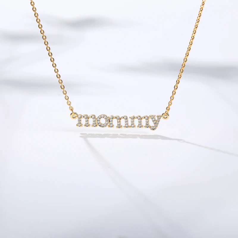 New Fashion mommy Letter Zircon Necklace & Pendant For Women Crystal Choker Chain Jewelry Mother's Day Birthday Best Gifts