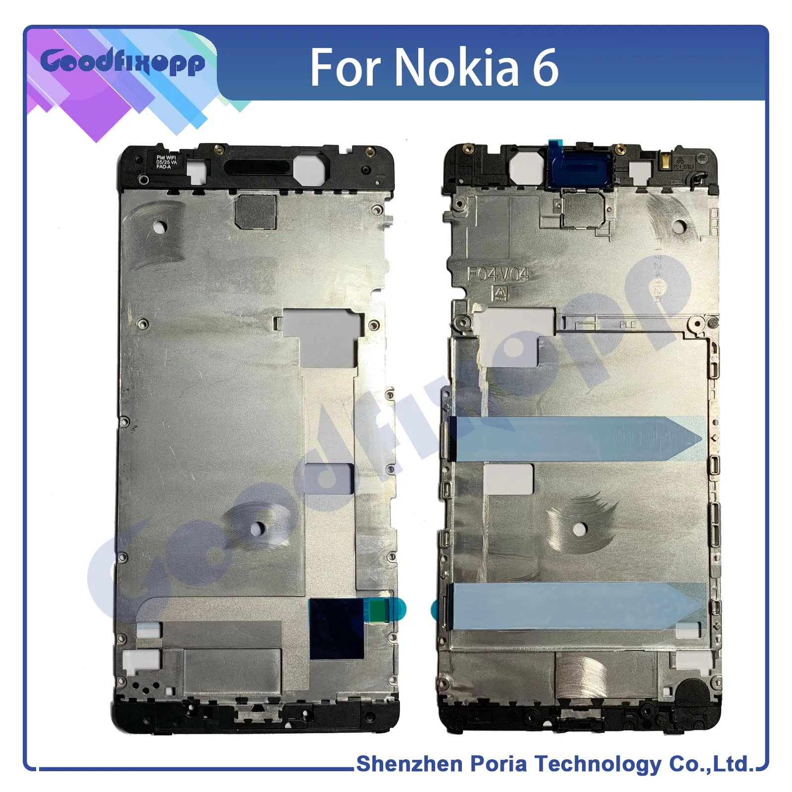 For Nokia 6 Media Case Front Frame ,Middle Bezel Frame ,LCD Screen Support Front Frame