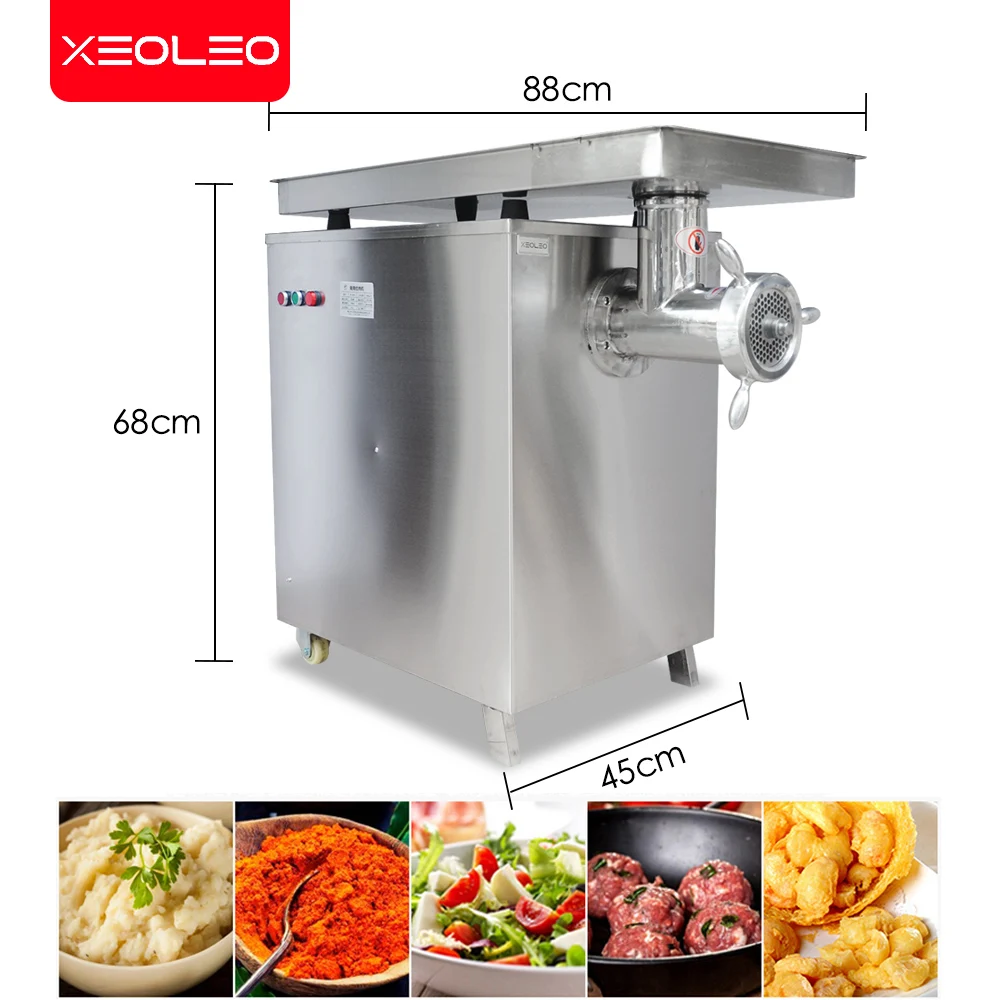 XEOLEO Meat Grinder Enema Machine Stainless Steel Electric 42# Meat Mincer with Nozzles 600kg/h Suitable Food Processor