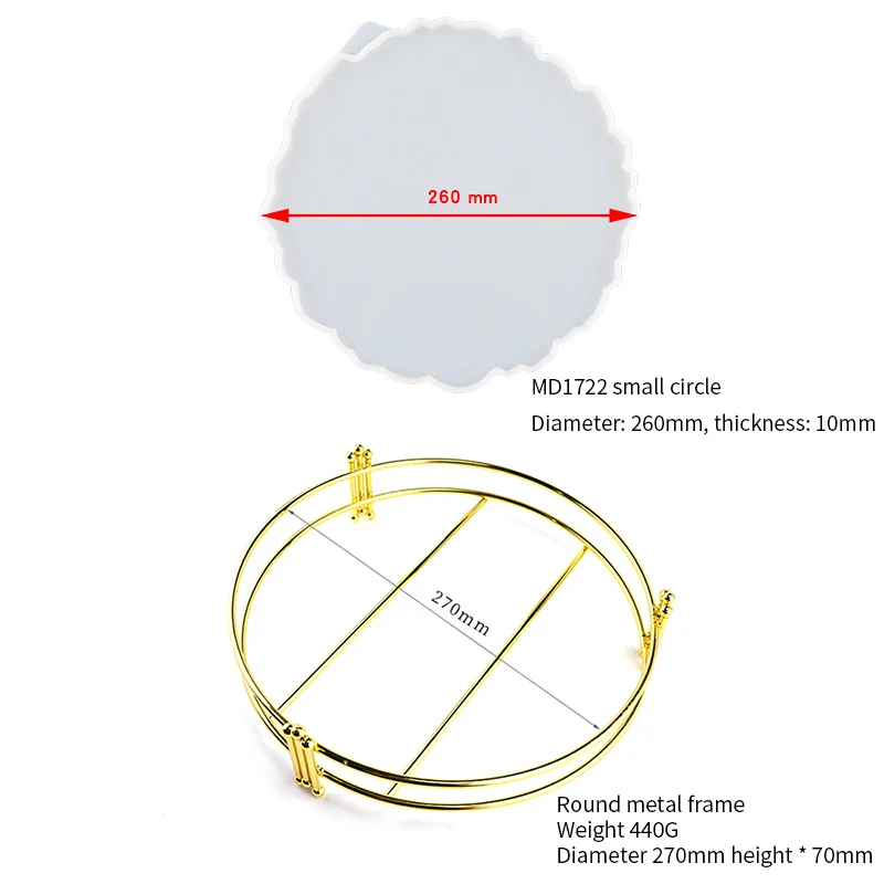 Bandeja de Resina epoxi para manualidades, Molde de silicona, geoda redonda, grande, artesanal, para fruta, 3 unidades
