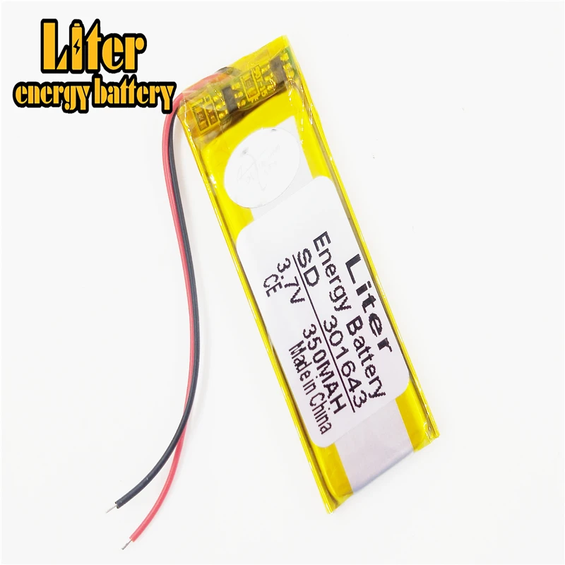 3,7 V 350mAh 301643 Lithium-Polymer Li-Po Akku power Für Mp3 MP4 MP5 GPS PSP mobile bluetooth