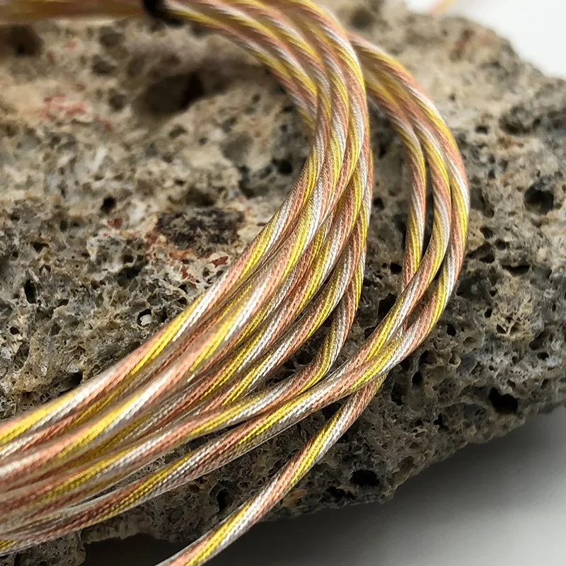 

10meters Pure copper silver-plated wire three-color mixed twist 49 core fever grade OD:1.2mm