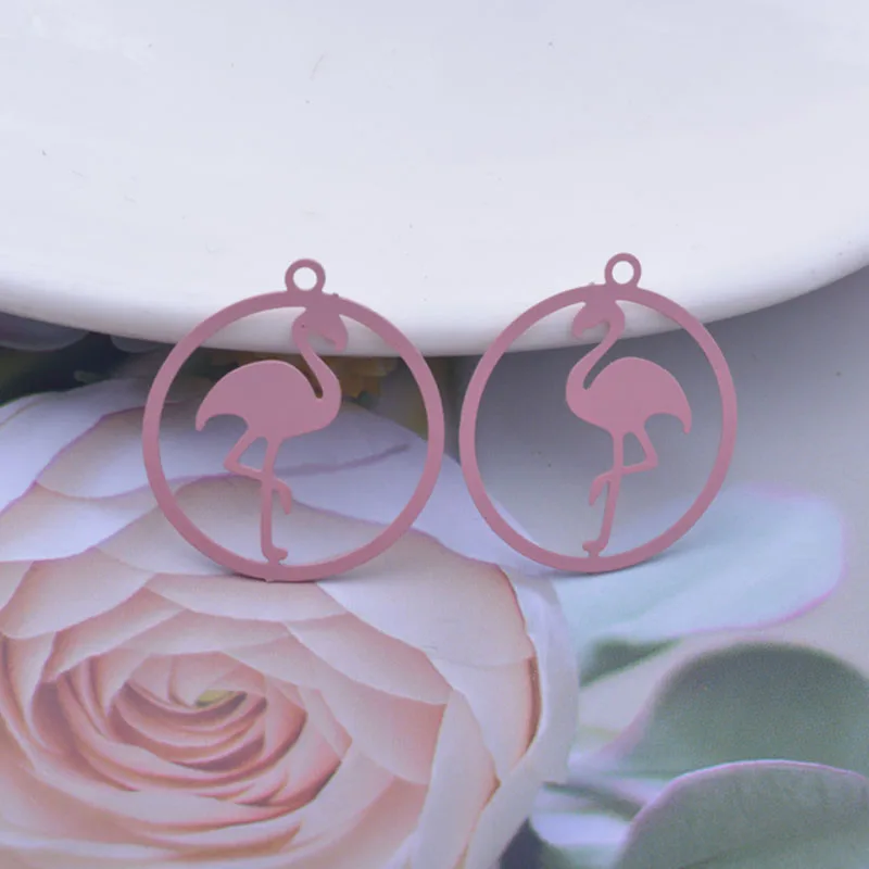 50 Stück AC12510 20*22mm Flamingo-Anhänger DIY Ohrringe Schmuckzubehör – Detail 11