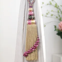 2pcs Gorgeous Tassel Curtain Tieback With Hanging Ball Drapery Rope Strap Holder for Hotel Home Decor 2020 New Curtain Accessory