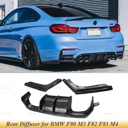 For M3 M4 Carbon fiber/Glossy Black Rear Diffuser Lip Spoiler Bumper Splitter For BMW F80 M3 F82 F83 M4 Sedan Coupe 2014-2019