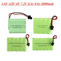 3.6V 4.8V 6V 7.2V 8.4v 9.6v 3000mah NI-MH AA Rechargeable Battery Pack For Remote Control Toys Electric Car Volt SM Tamiya Plug