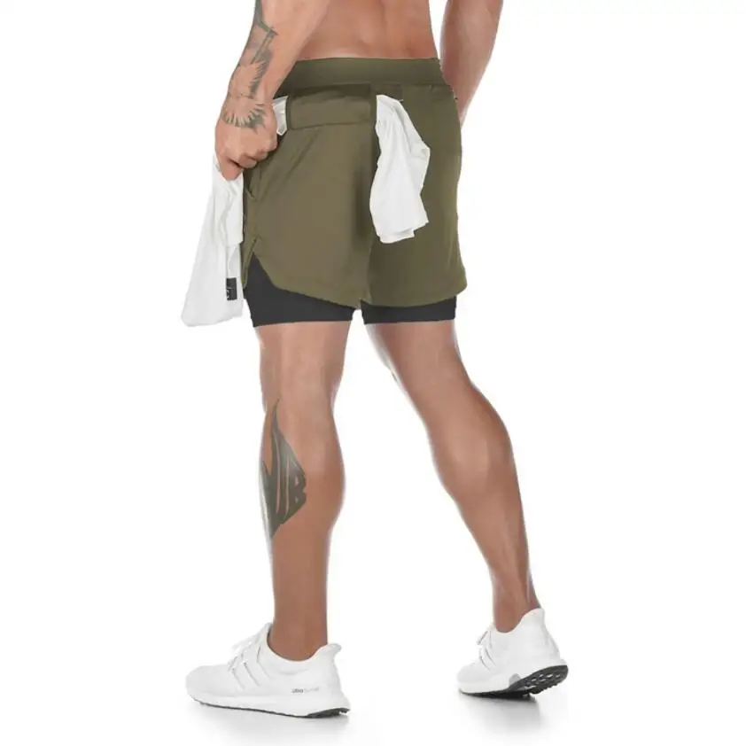 2024 Zomer Hardloopshorts Heren 2-in-1 Sport Jogging Fitness Shorts Training Sneldrogend Heren Gym Heren Shorts Sport gym Korte broek