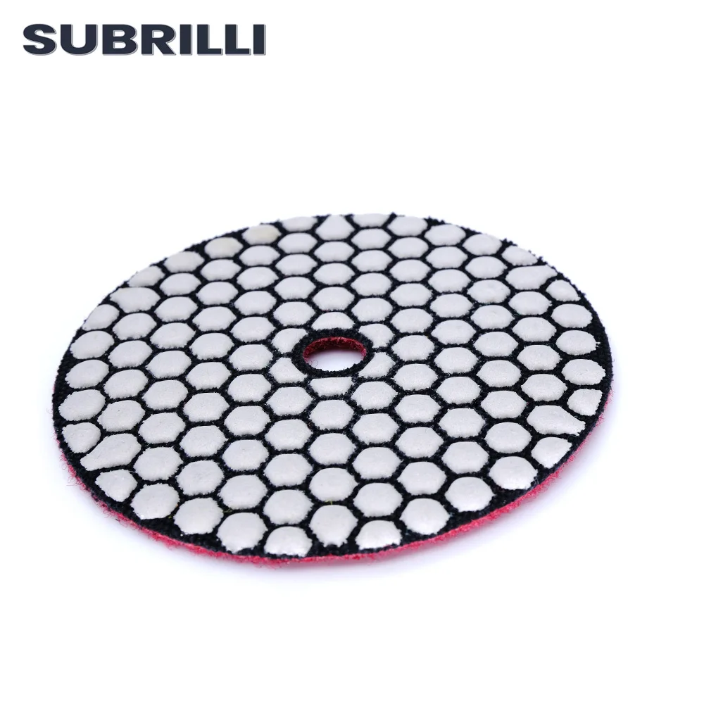 

SUBRILLI Dry Polishing Pad for Granite 1pc 4inch Resin Diamond Abrasive Disc Stone Marble Concrete Grinding Wheel Angle Ginder