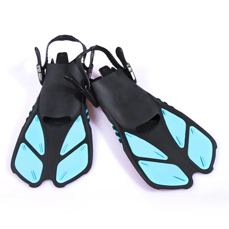 

Swim Fins Snorkel Fins Snorkeling Gear Flippers Travel Size Mesh Bag Extra Straps Open Heel Adjustable Lap Swimming Scuba Dive