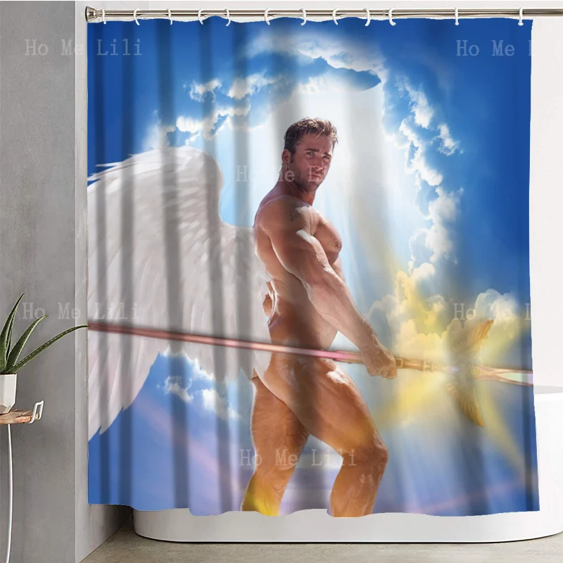 American Actor Billy Angel Art Print Shower Curtain Hold The Scepter Of Light Steam Artwork Bright Sky Background