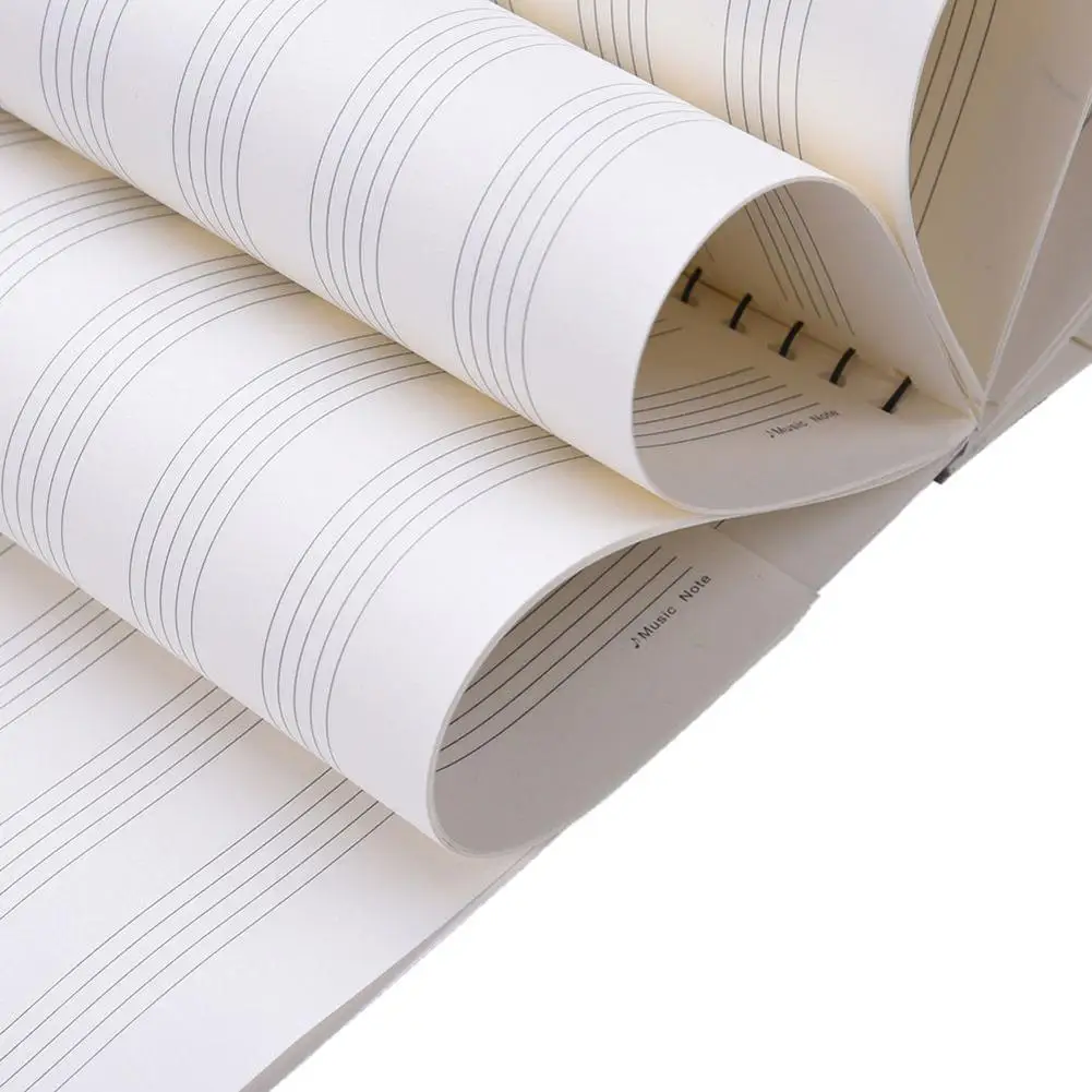 50 Pages Music Sheet Spiral Notebook Stave Staff Manuscript Paper Exercise Book Used for Music Composition Double-sided Writing