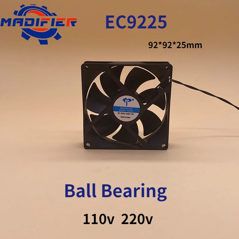 Ec9225 9025 Ball Bearing Universal High Power Inverter 9cm Industrial Fan 110V 220V Cooling Fan