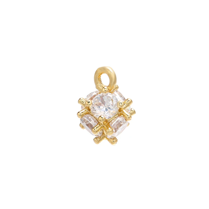ZHUKOU Brass cute Cross crystal necklace pendant for women DIY handmade necklace jewelry accessories making findings model:VD664