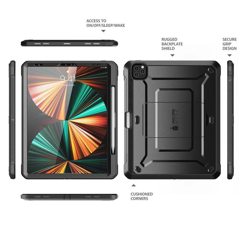 SUPCASE For iPad Pro 12.9 Case (2022/2021/2020) UB Pro Full-Body Rugged Kickstand Protective Case with Built-in Screen Protector