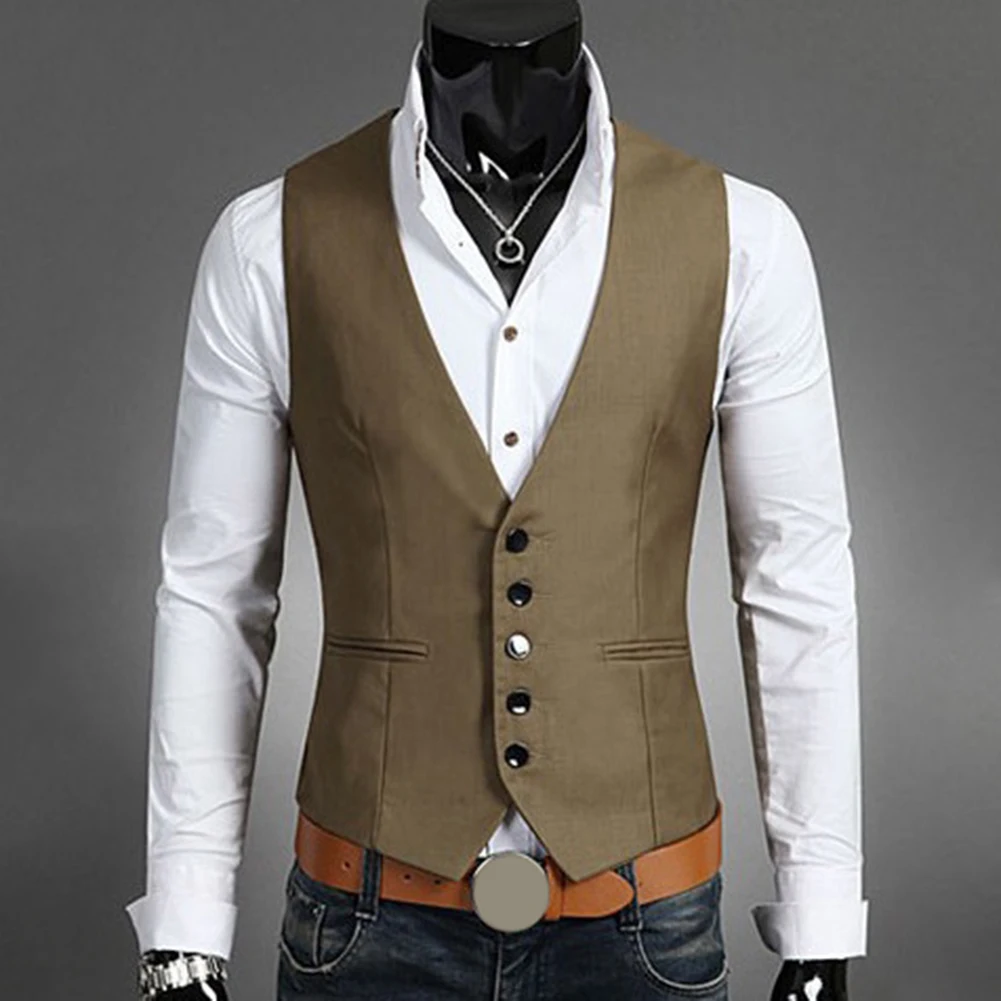 Men Vest Men Sleeveless Vest Casual Business Blazer Elegant wedding groomsmen costume Male Gift