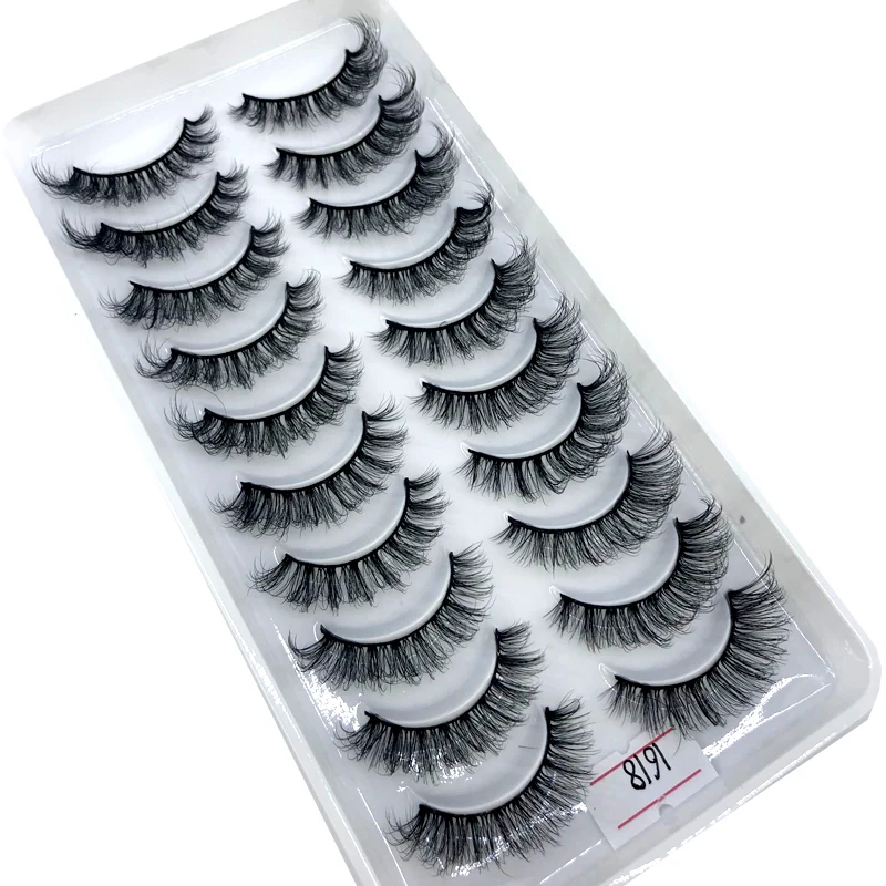 2023 NEW 8/10 pairs 100% Real Mink Eyelashes 3D Natural False Eyelashes 3d Mink Lashes Soft Eyelash Extension Makeup Kit Cilios