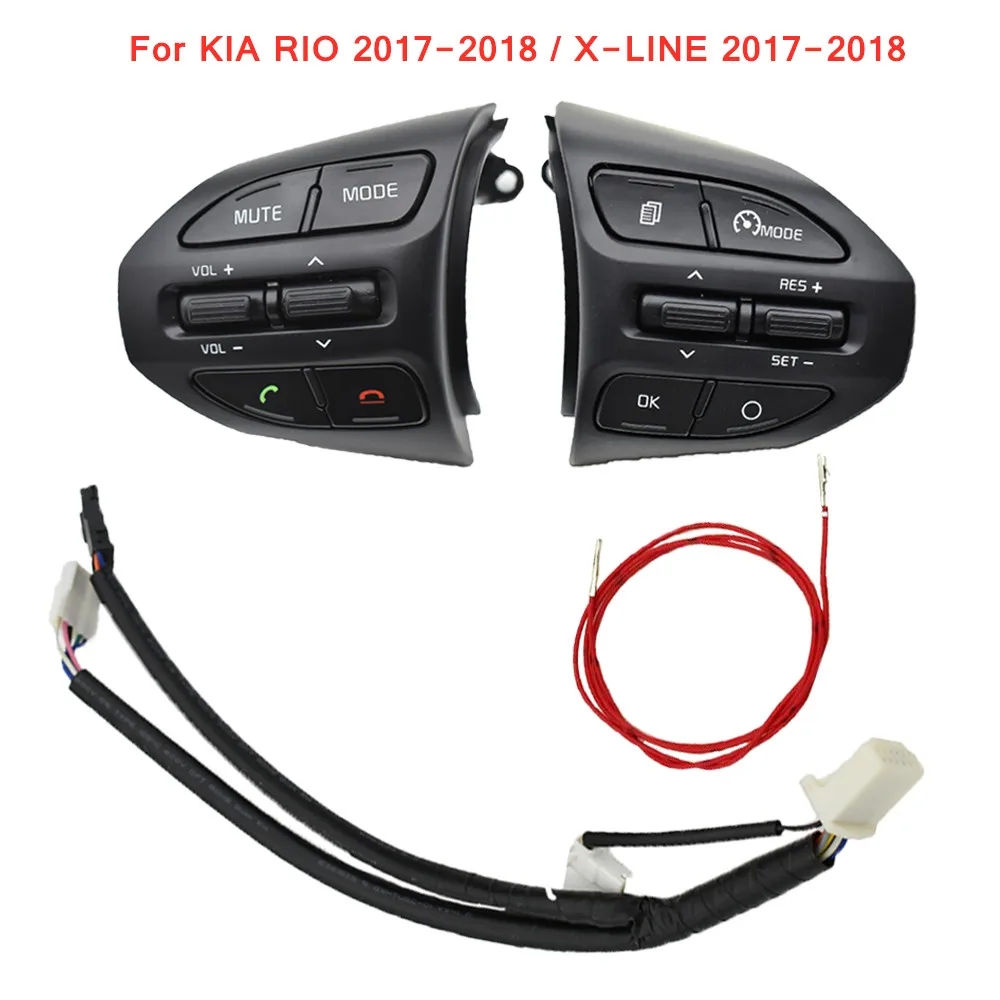 New Steering Wheel Button Cruise Control Volume Switch With Red Line For KIA K2 RIO 2017 2018 2019 RIO 4 X LINE