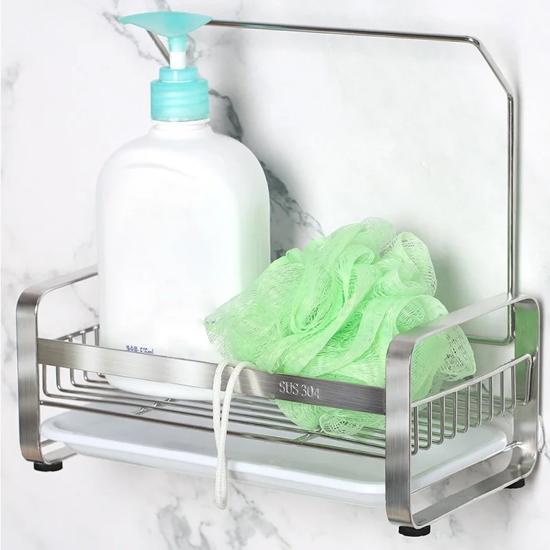 Kitchen Towel Sponge Holder Soap Storage Draining Basket Sink Tray Organizer for Sponge Scrubber Scouring Pad  Kitchen Items