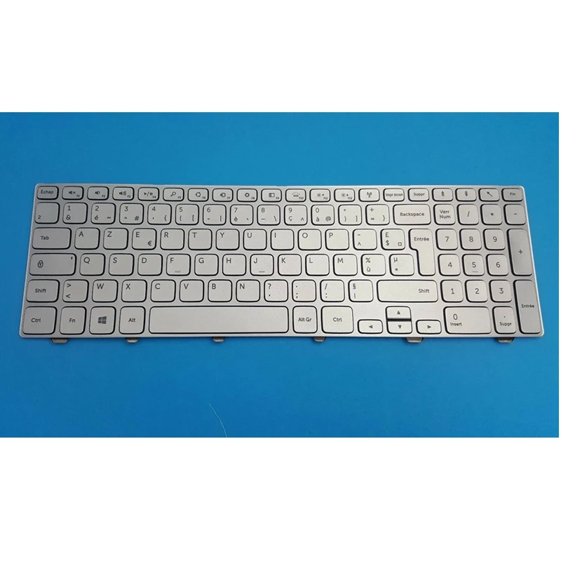 

New French FR Laptop Keyboard for Dell Inspiron 15 7537 7000 P36F with backlight silver 15-7000 Series